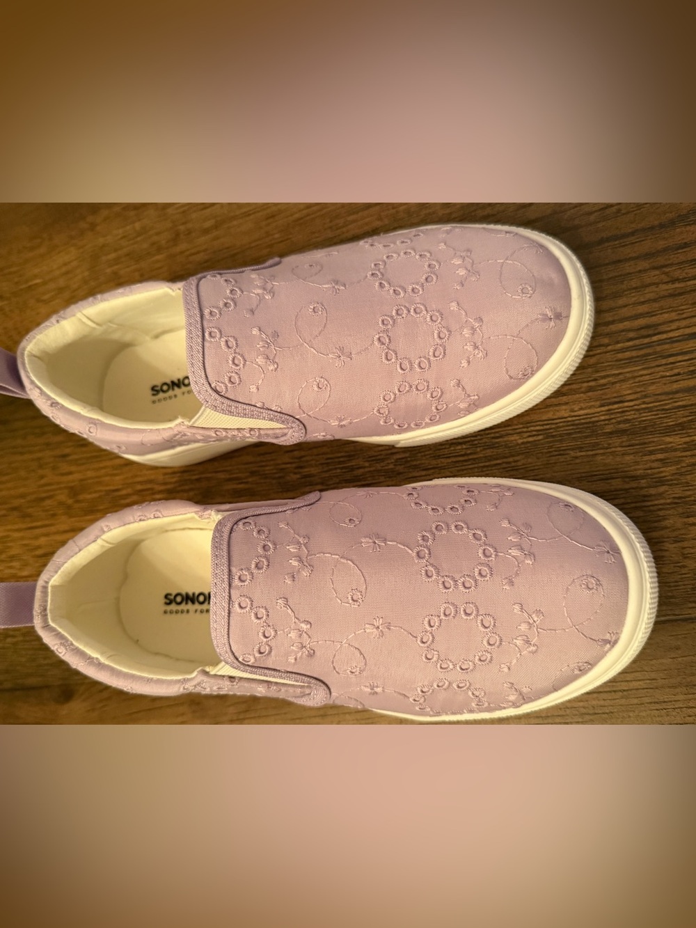 Sonoma Little Girls Size 13 Kids Slip-On Sneakers in Lavender - Picture 3 of 7